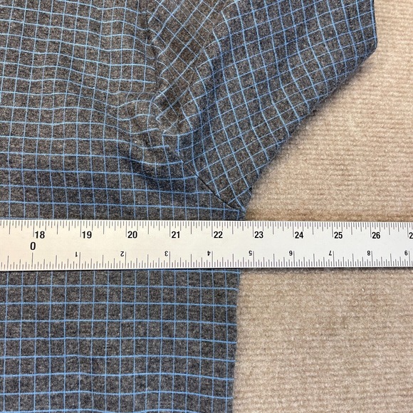 FootJoy FJ 1857 Polo Shirt Mens Large Gray Blue Check S/S Cotton Coolmax Stretch - Picture 5 of 8